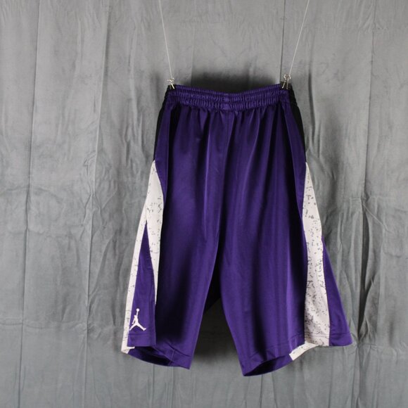 Retro Air Jordan Shorts - Purple with White Cement Colorblocks - Men's XL - Picture 4 of 5